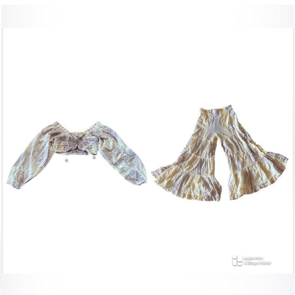 Z & L Made with Love Beautiful European Cropped top & Flare Pants